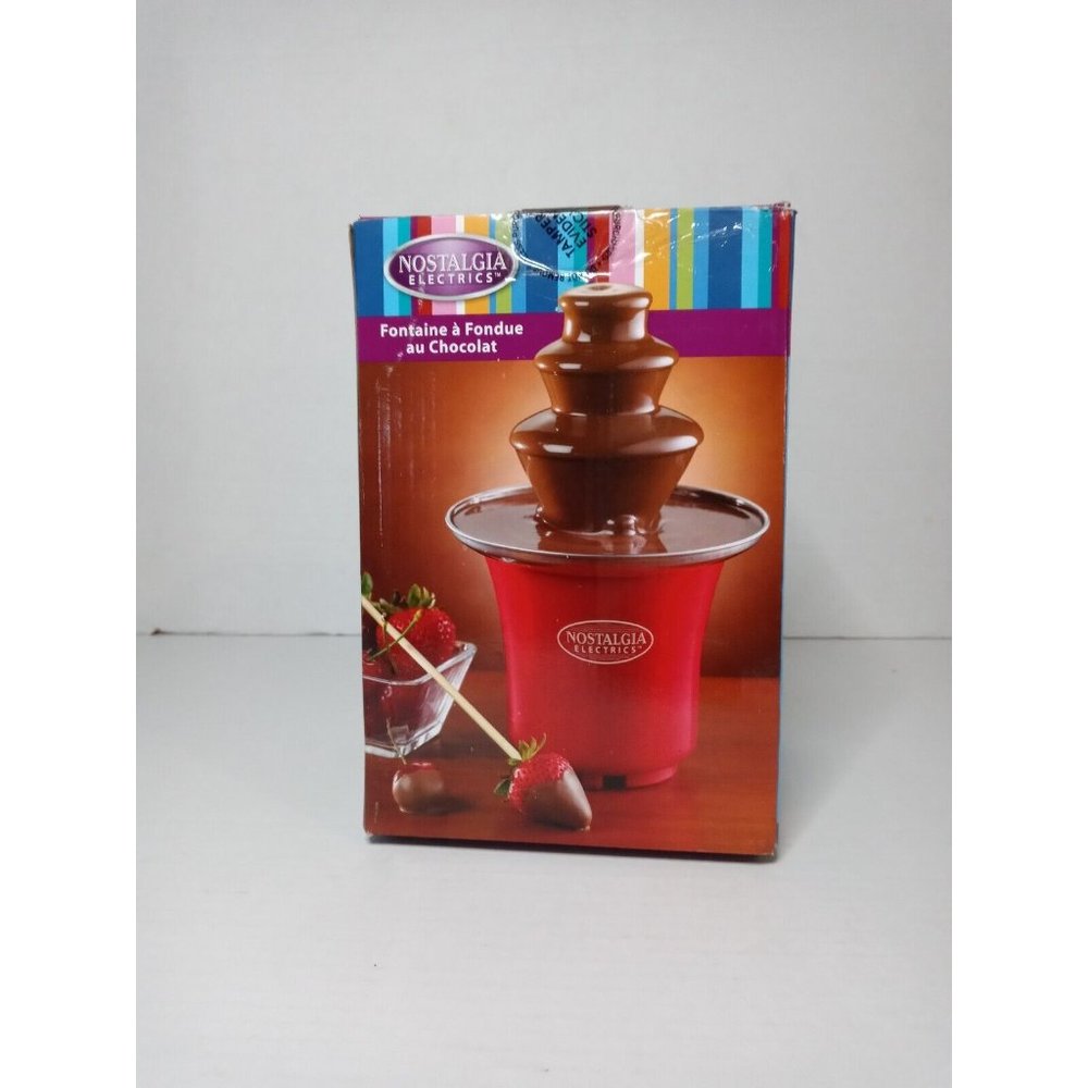 Nostalgia Electric Chocolate Fondue Fountain Machine 2 Tier 24oz Capacity CFF300